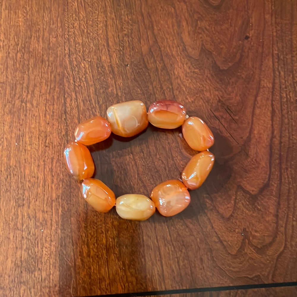 Burnt Orange stone bracelet
